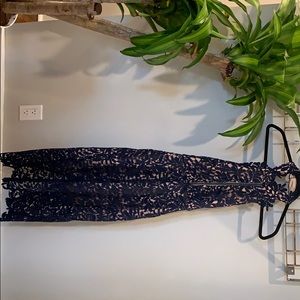 LULUS blue/nude lace dress